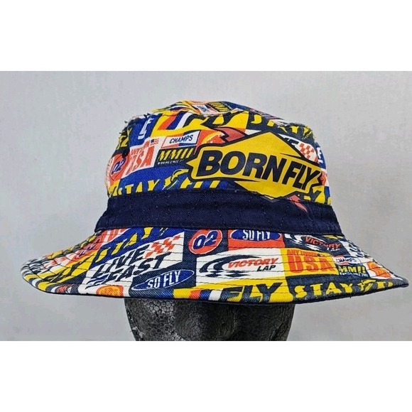 Born Fly Originals Other - Born Fly Originals Men's Cap Multicolor Car Racing Theme Bucket Hat L/XL